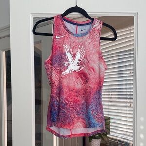 Nike Pink and Blue Tie-Dye Performance Tank with White Eagle